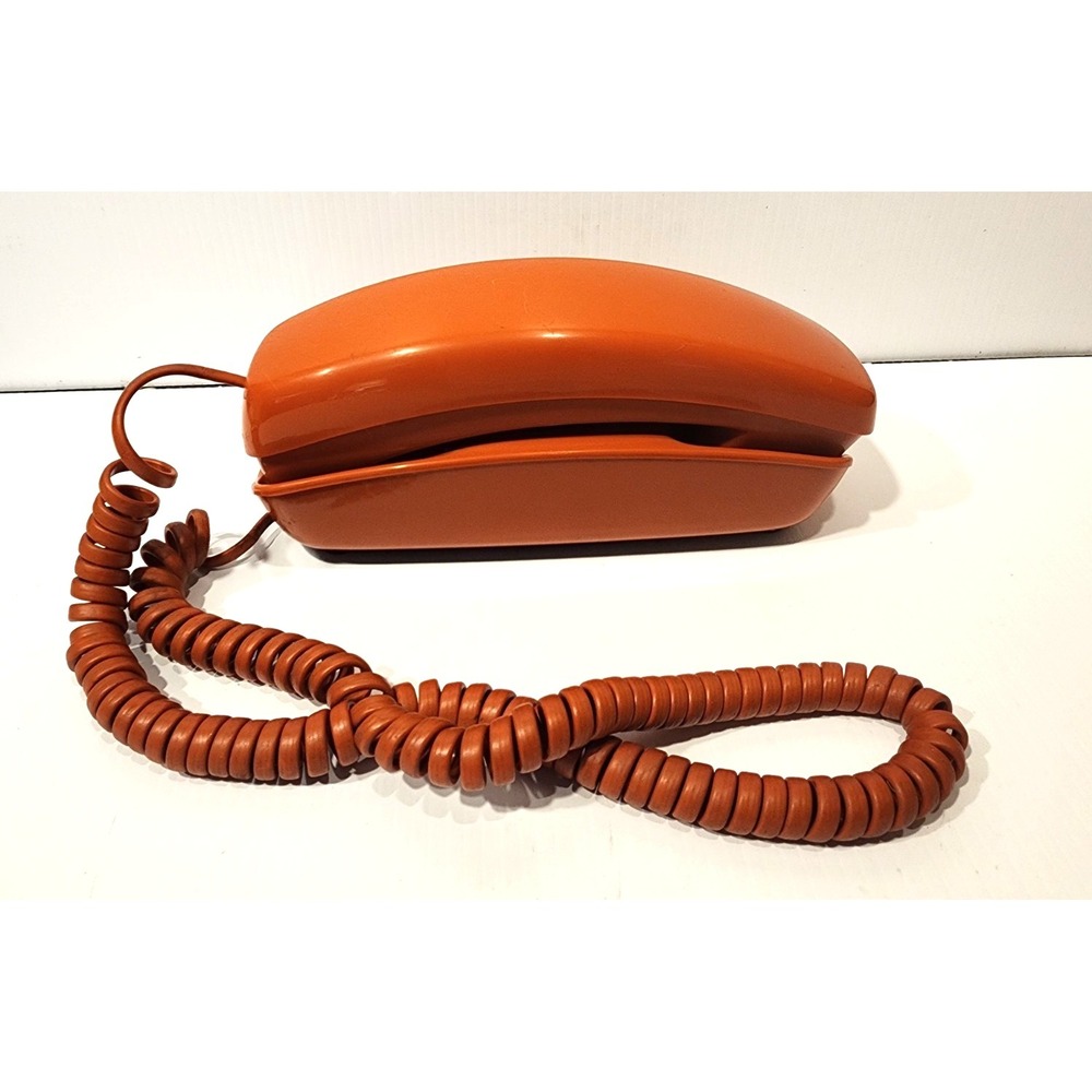 Vintage Western Electric  Orange Trimline Telelphone Touch Tone 10 Buttons Prop - Picture 2 of 4